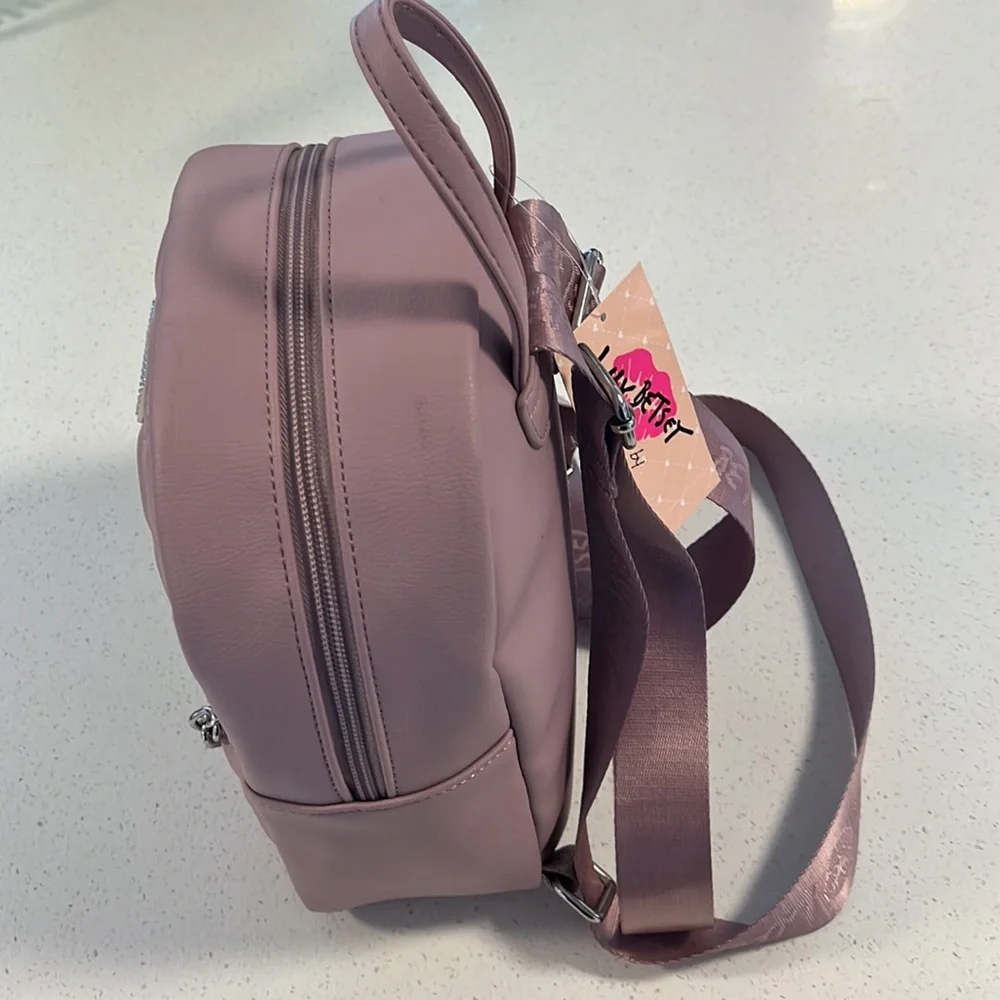 Backpack - Adorable Mauve Backpack by Betsy Johnson, New with Tags